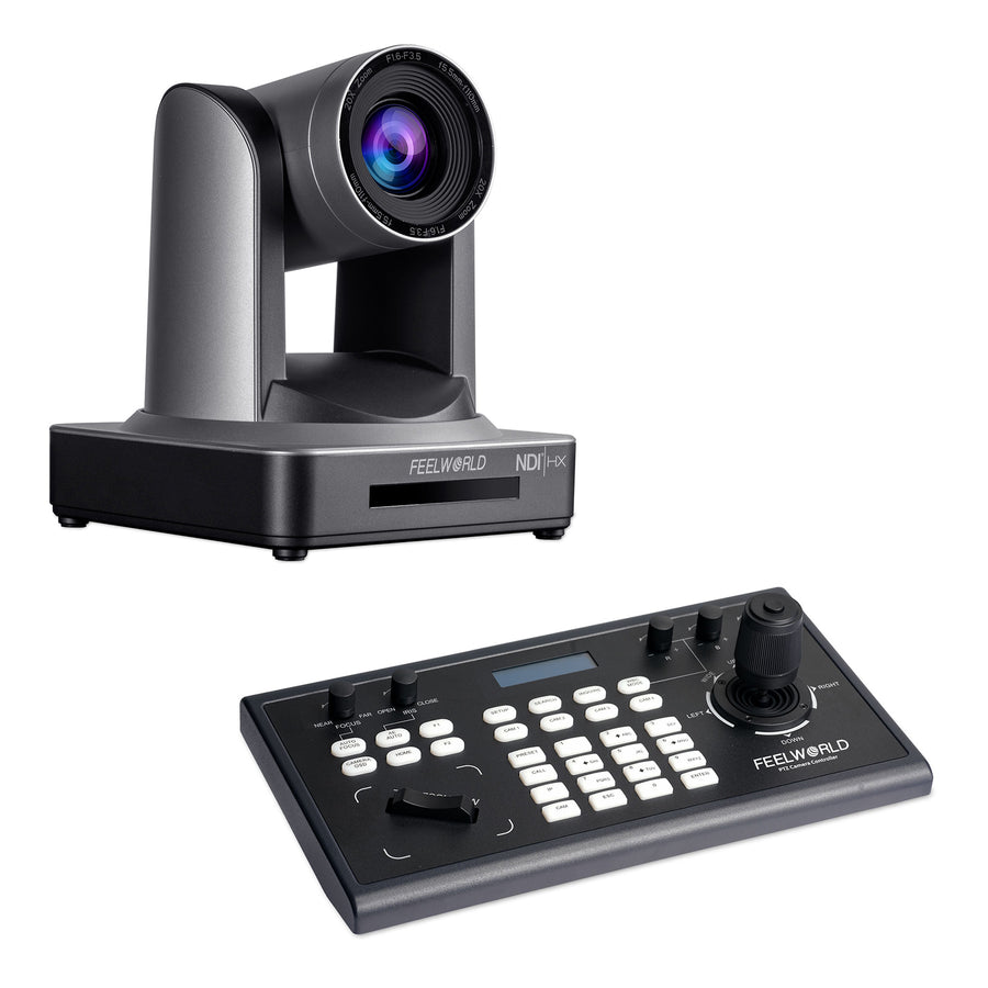 FEELWORLD KBC10 PTZ Controller and NDI20X PTZ Camera Bundle Set