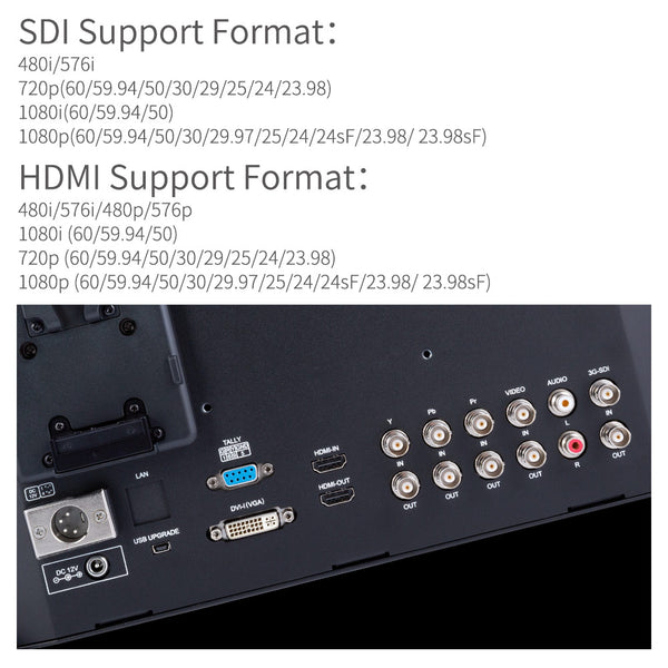 SEETEC P150-3HSD 15 Inch 1024X768 Broadcast Director Monitor dengan Peaking Focus Assist 3G SDI HDMI